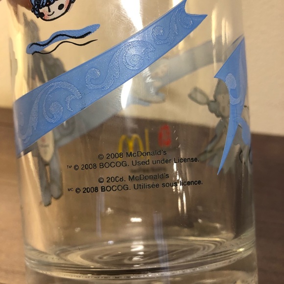 Mcdonalds 2008 Beijing Olympic Glass Cup Blue Mascot BeiBei 5" tall - Picture 5 of 8